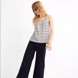Madewell - TeXture and Thread - Black striped knit tank top